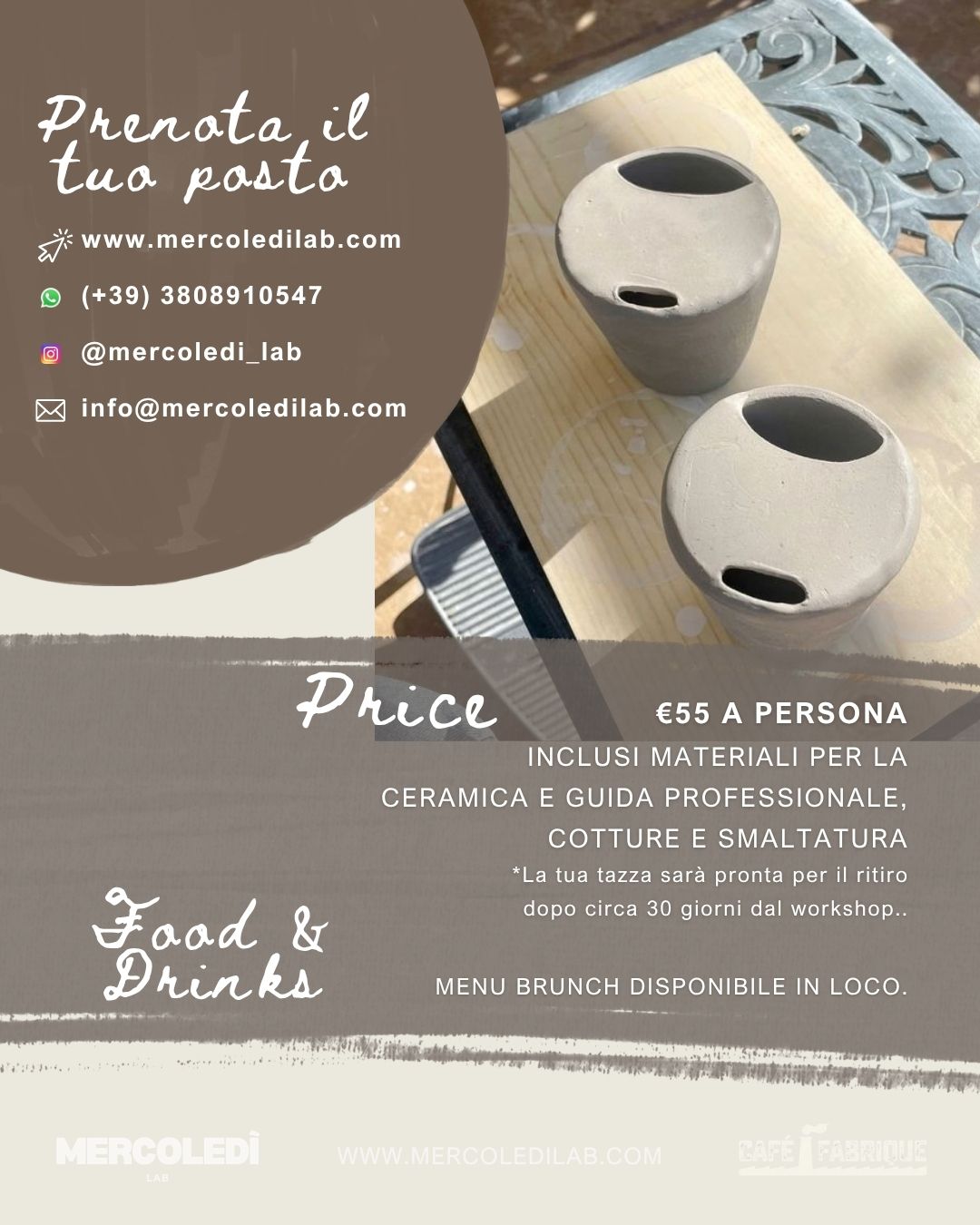 CERAMICA & BRUNCH @Café Fabrique | SABATO 3 OTTOBRE